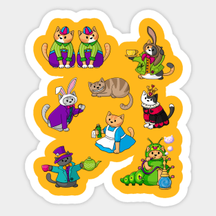 Doodlecats in Wonderland Sticker